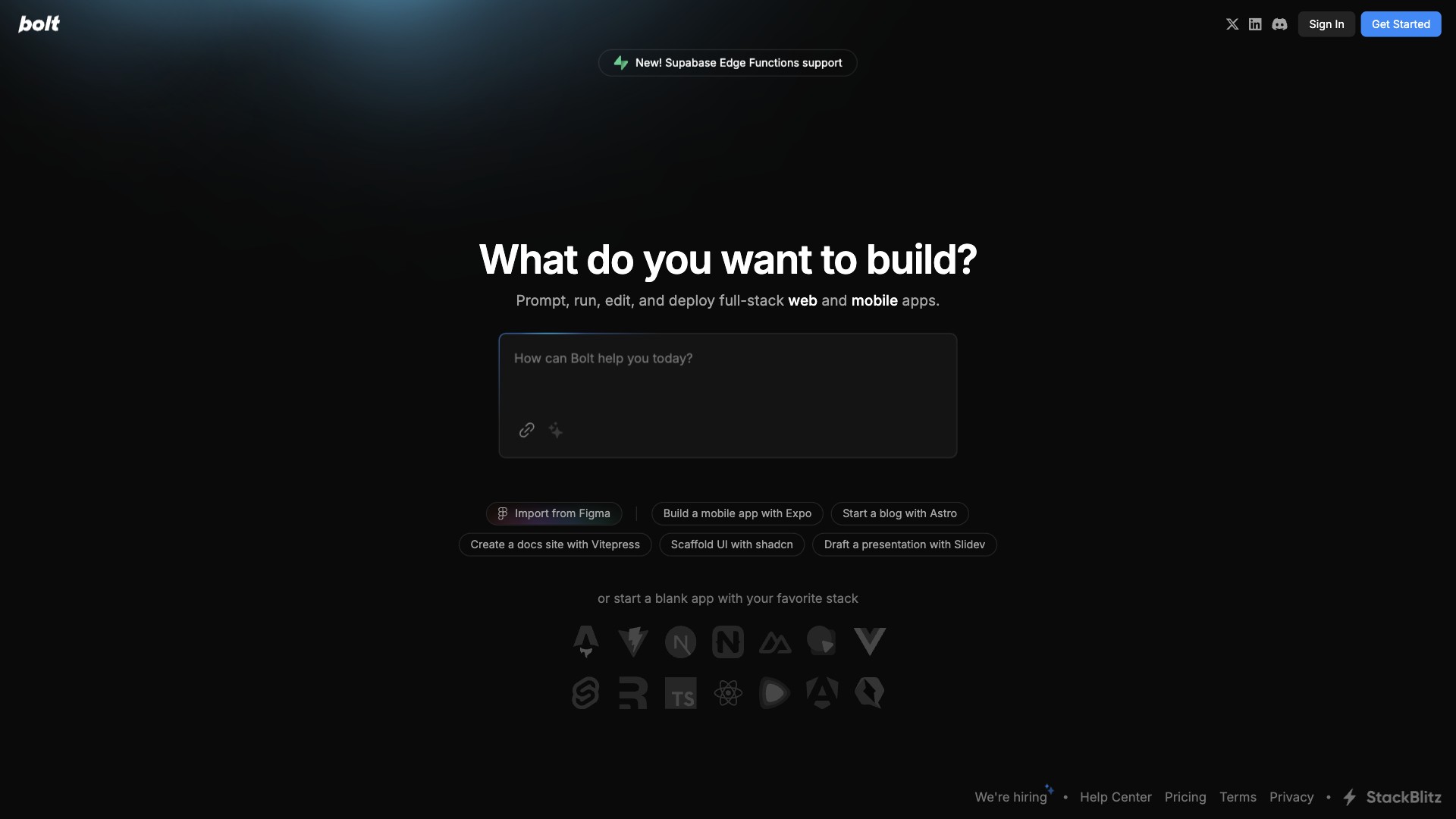 Bolt.new 产品预览图