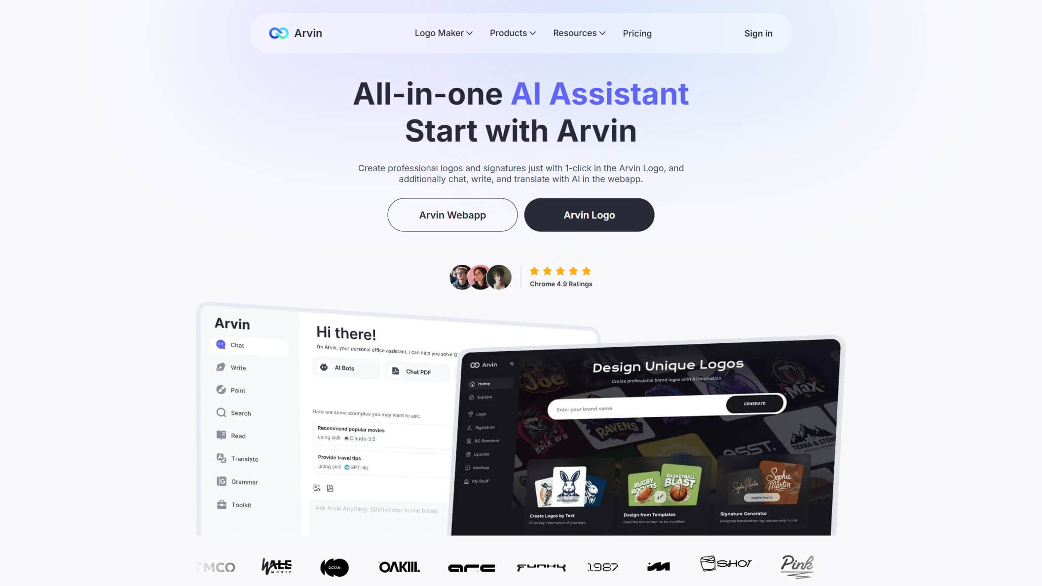 Arvin AI 产品预览图