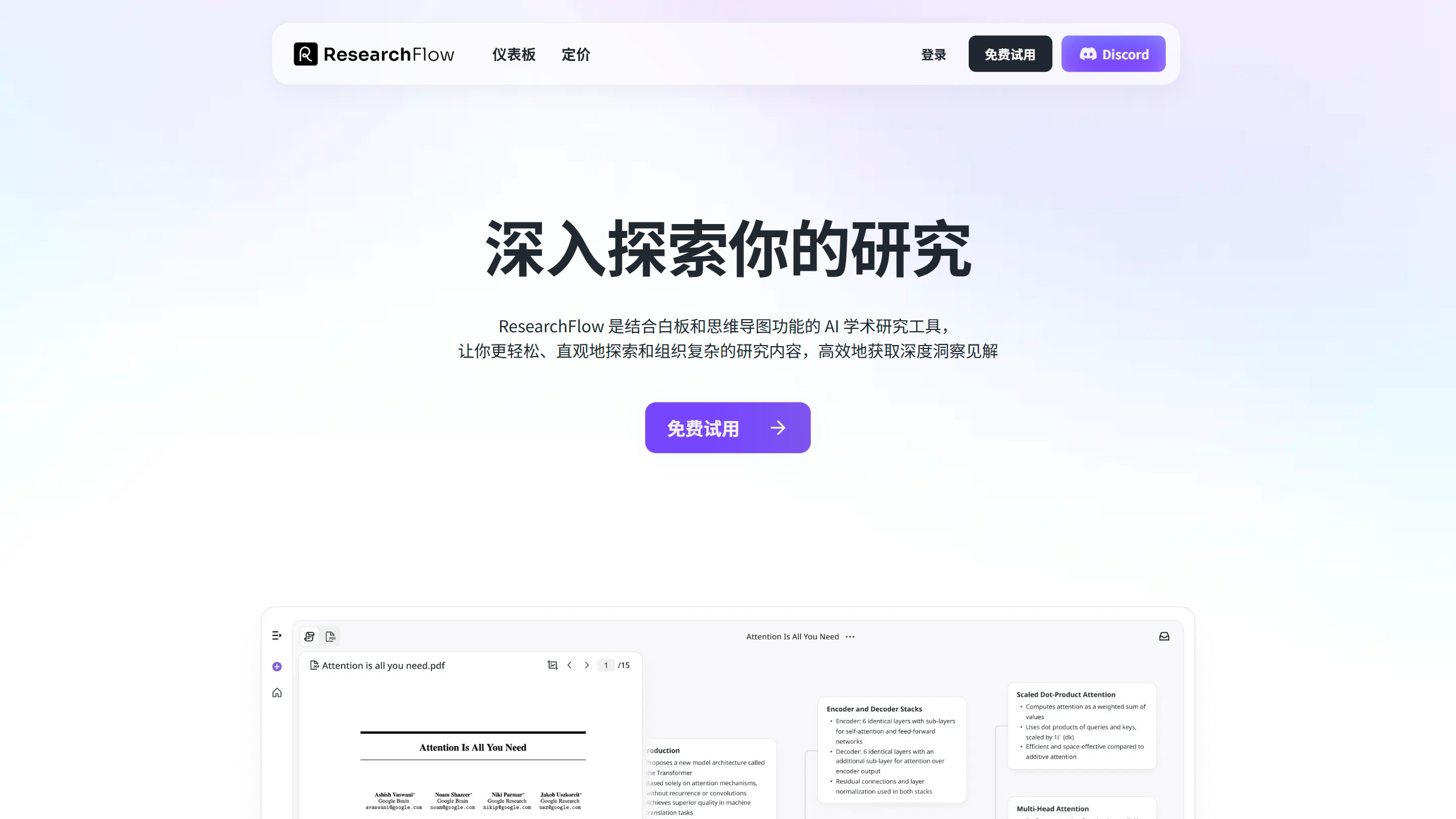 ResearchFlow 产品预览图