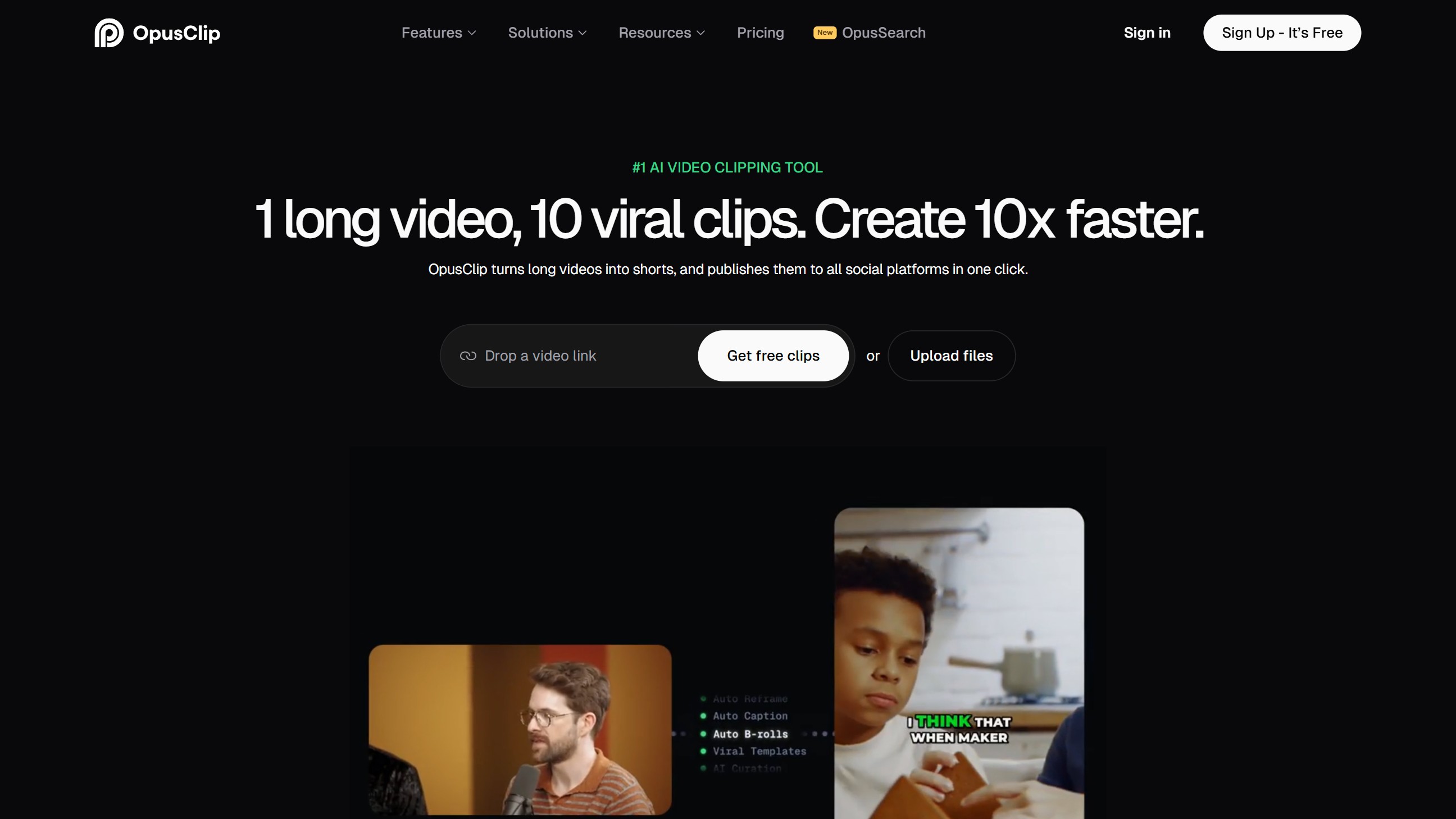 OpusClip 产品预览图