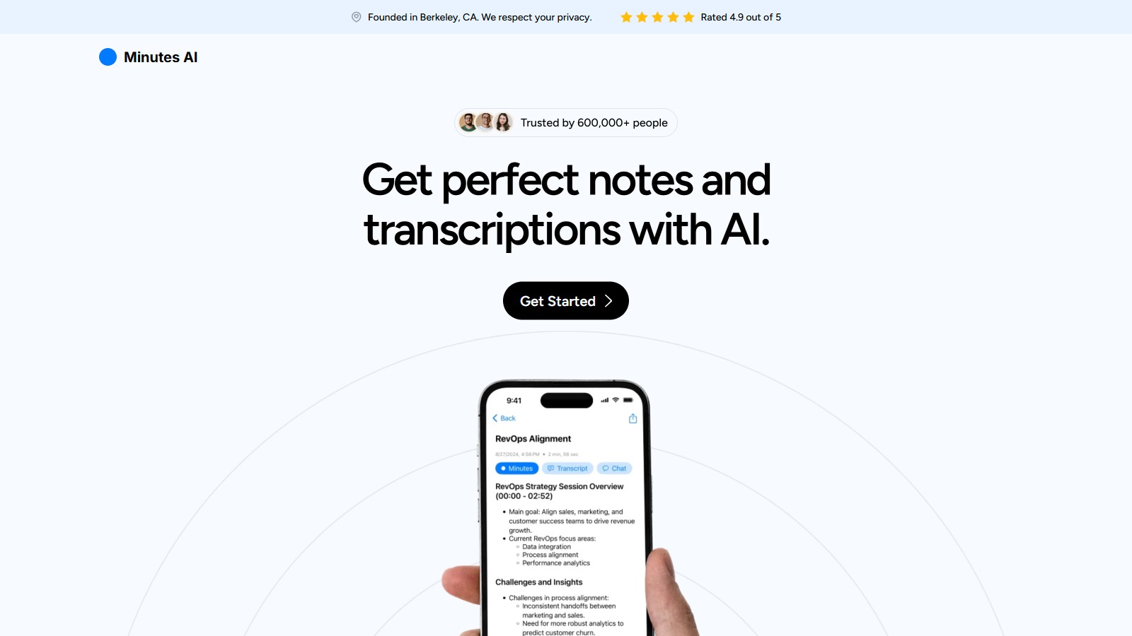 Minutes AI 产品预览图