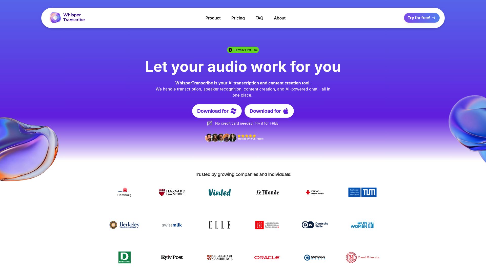 WhisperTranscribe 产品预览图
