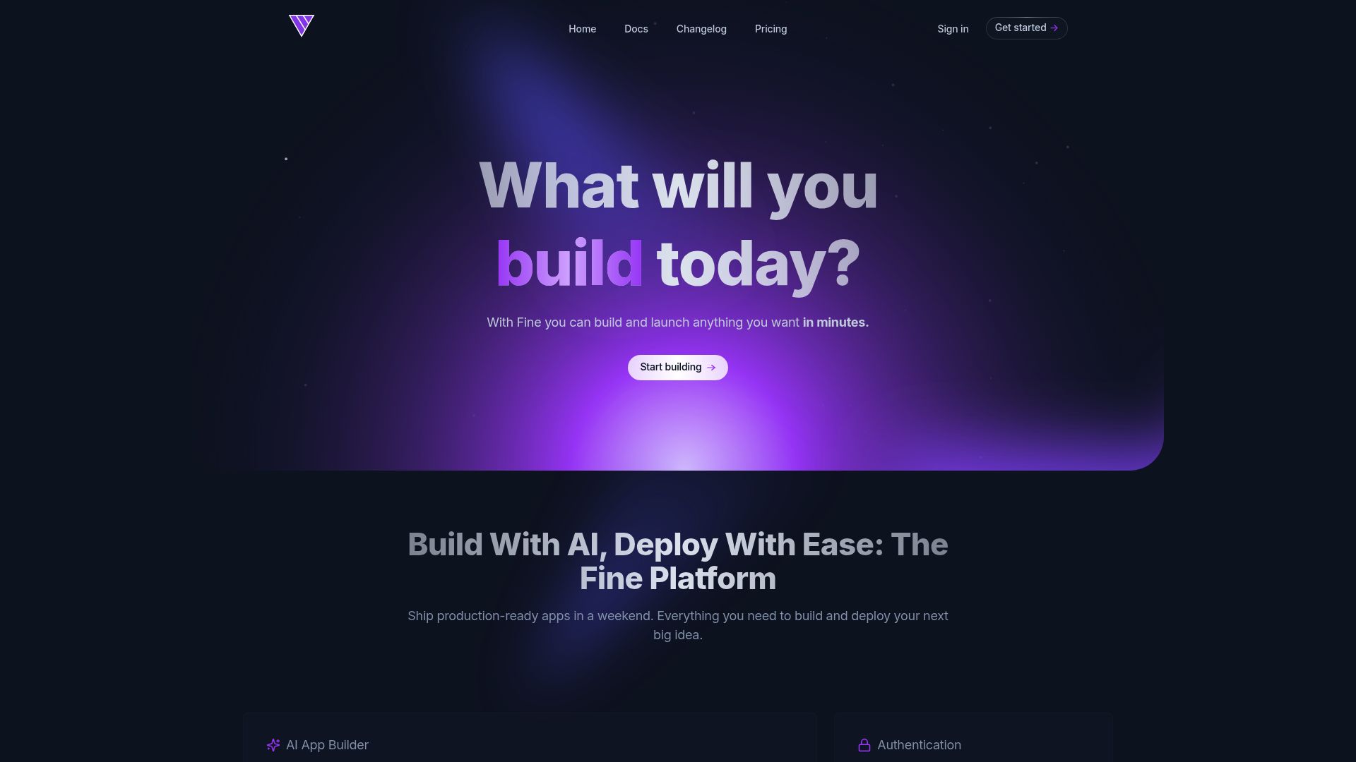 Fine.dev 产品预览图