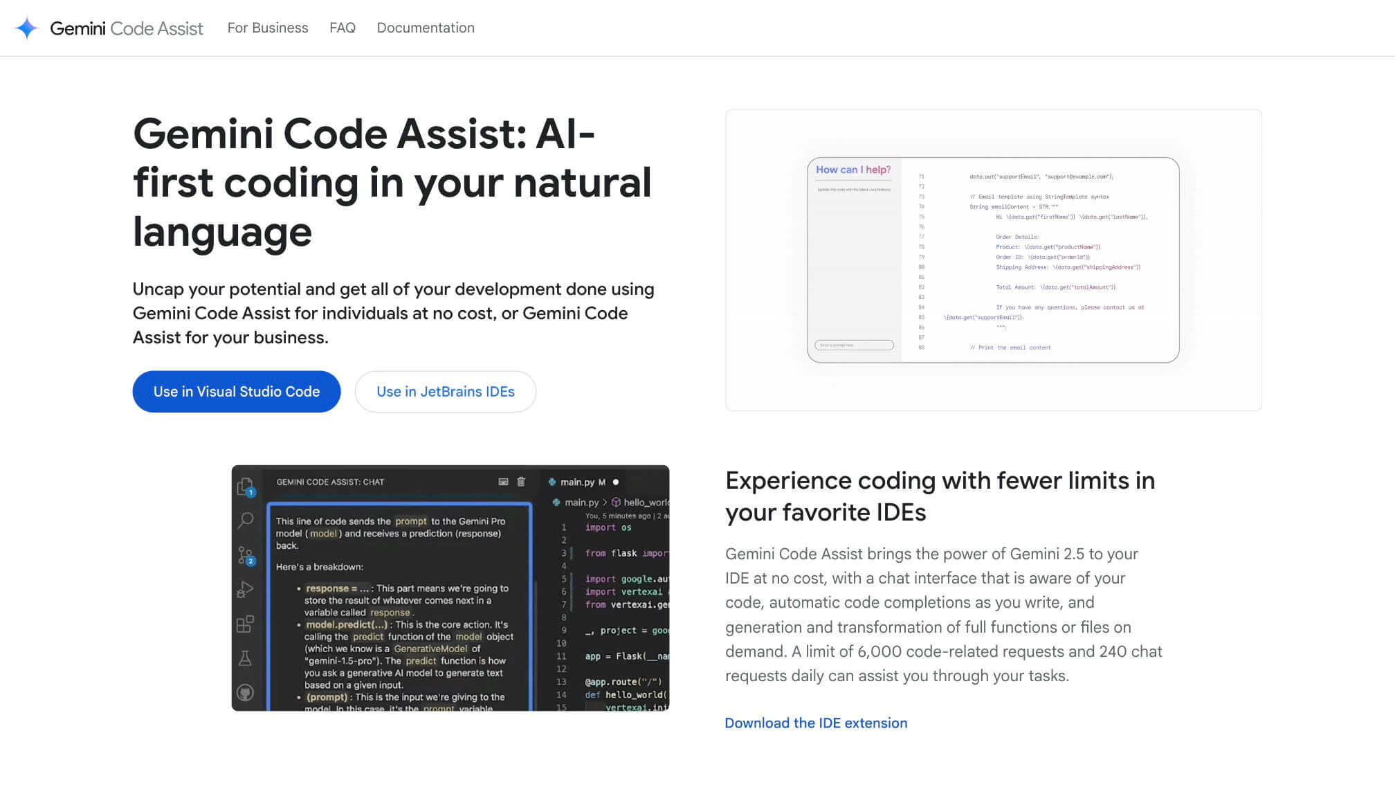 Gemini Code Assist 产品预览图