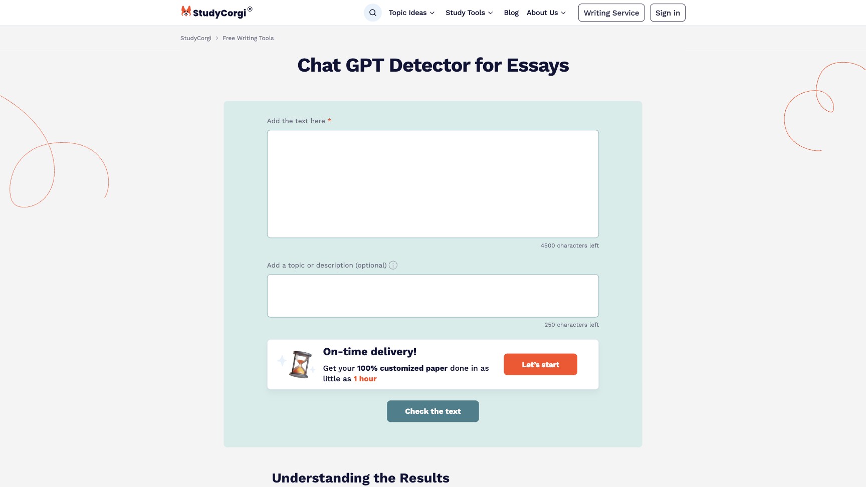 Studycorgi ChatGPT Detector 产品预览图