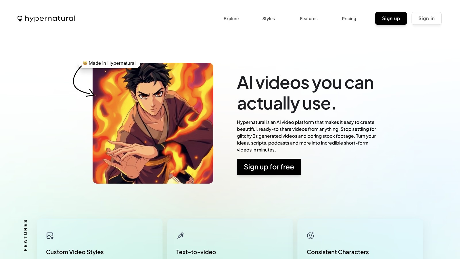 Hypernatural AI 产品预览图